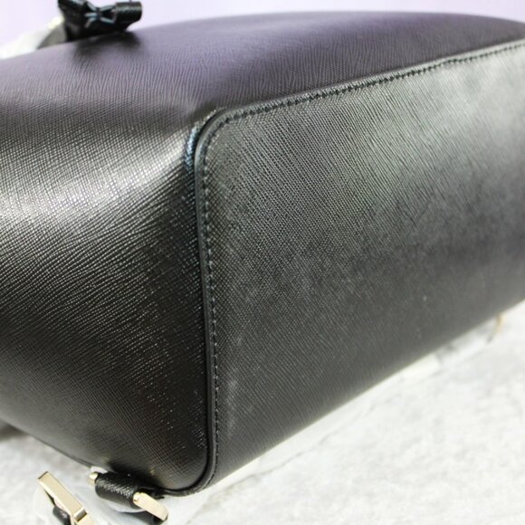 Kate Spade Medium Flap Backpack Black Saffiano Leather NWOT - Picture 6 of 12